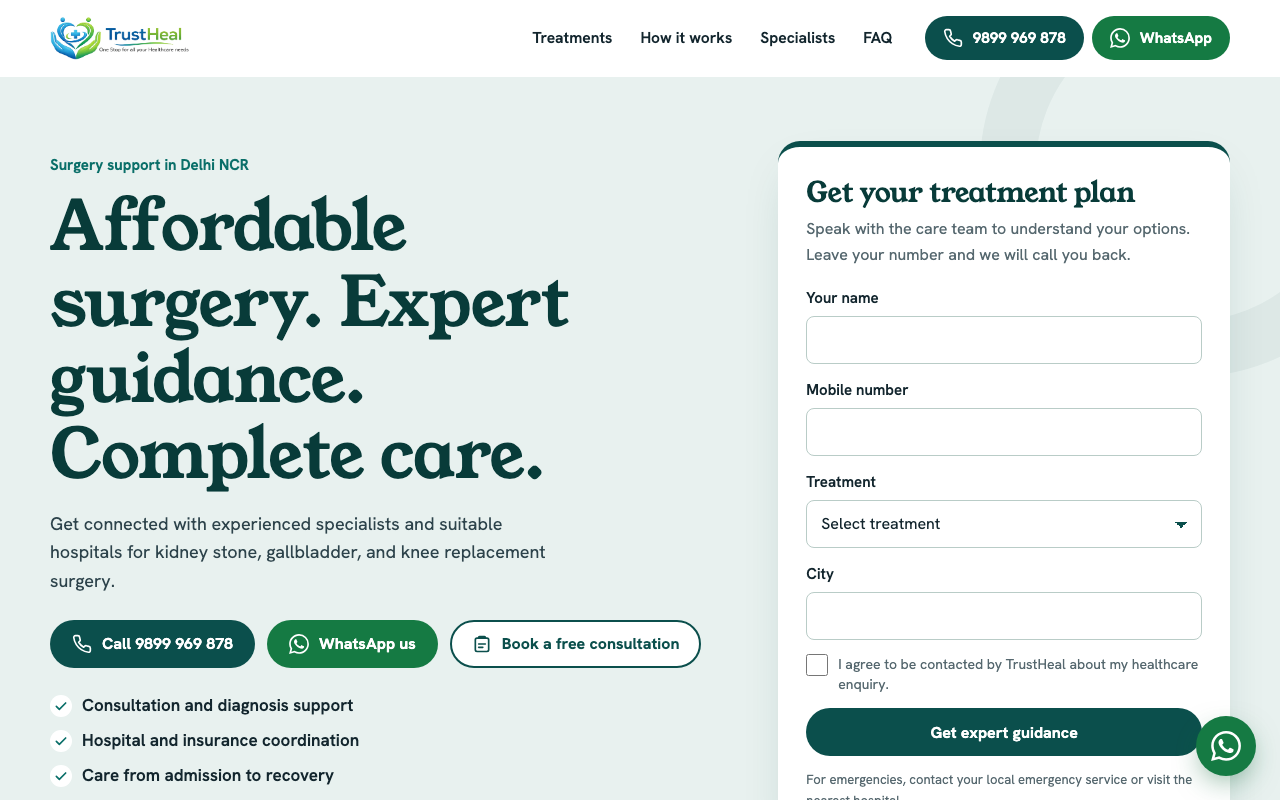 TrustHeal website